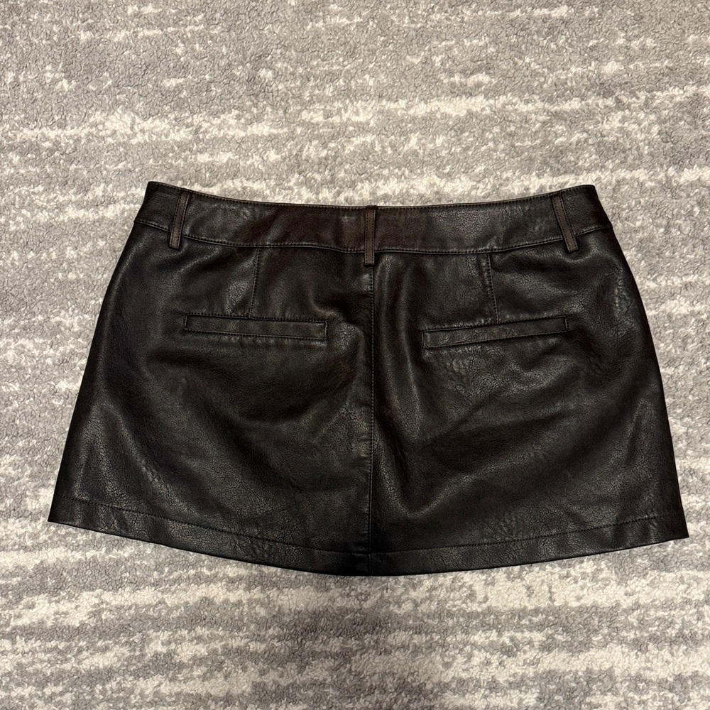 GARAGE Brown Leather Mini Skirt - Picture 2 of 5